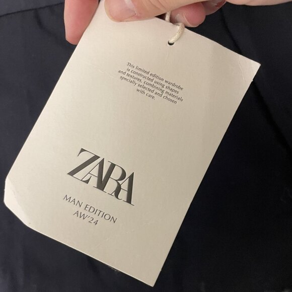 Zara Man Dress Suit Pants EU 38 US 30 Wool Navy Blue Straight Leg 5927/032 NWT - Picture 4 of 11